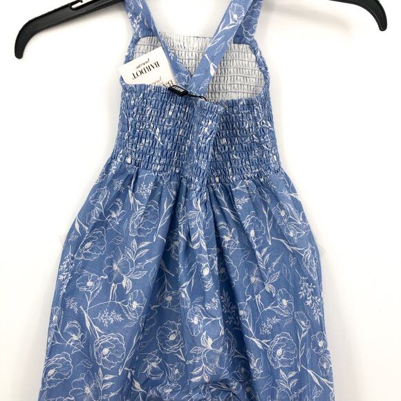 BARDOT Baby Missy Floral One Piece Outfit 0-3 Months Blue Sleeveless Smocked NWT - Picture 5 of 7
